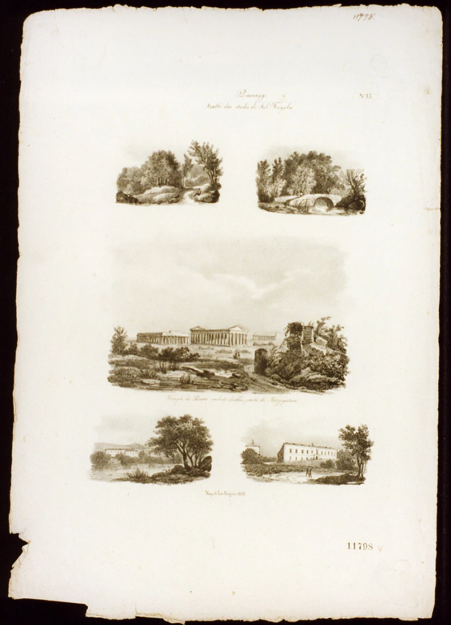 Veduta dei templi di Paestum - Certosa di S.Martino, Napoli